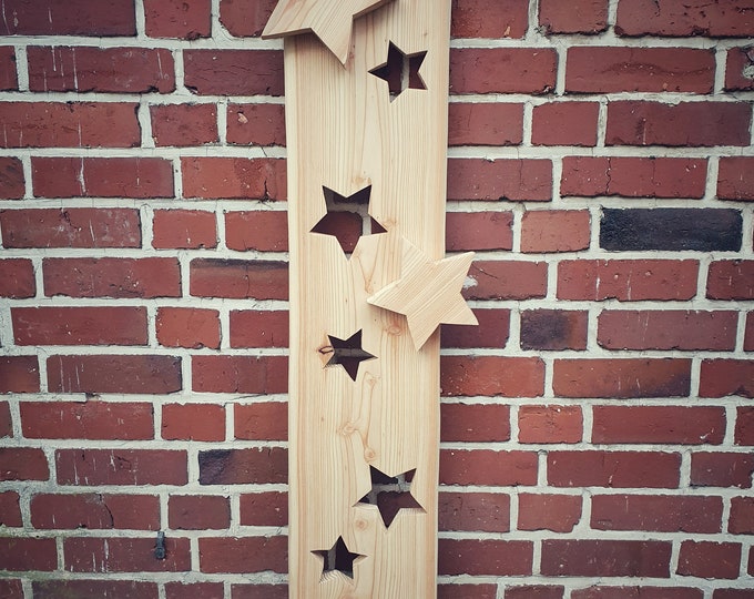 Christmas decoration front door, board with stars, wooden sign front door, Christmas decoration entrance, wooden board star, wooden stele stars, stele star