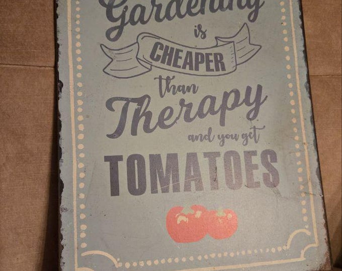 Metal sign with print "Gardening", gift for grandma grandpa, hygge decoration, funny gift gardener, garden decoration, decoration garden