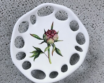 Ceramic Plate with Peony