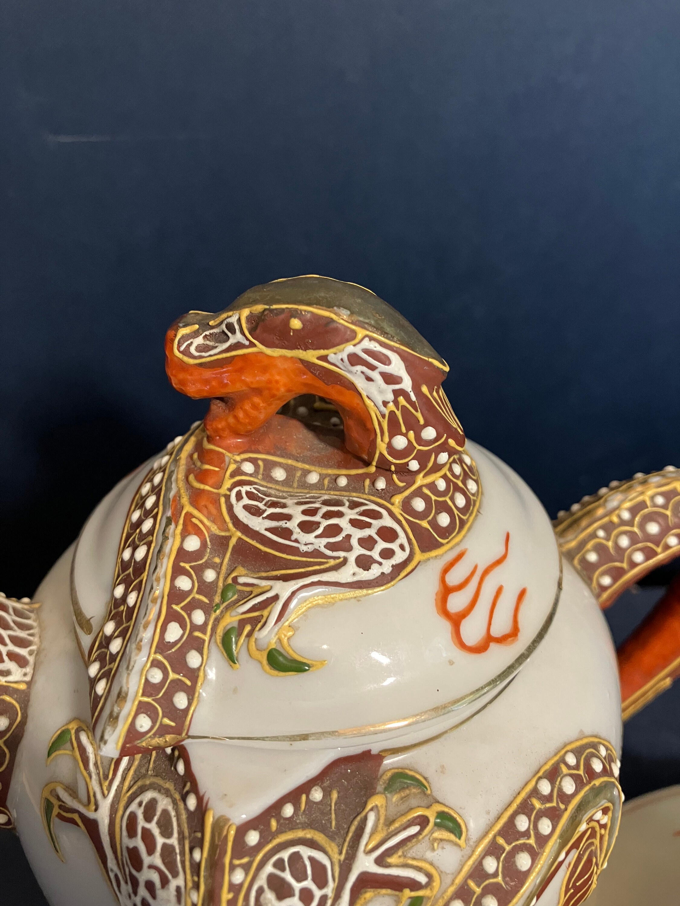Japanese Moriage Dragon Teapot & Cup/ Saucer - Etsy