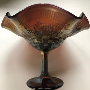 Carnival glass Northwood compote