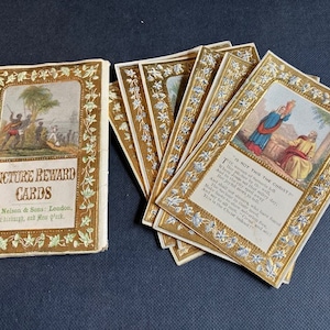 6 carte illustrate vittoriane nella custodia originale