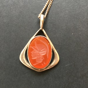 Zilveren & Cornelian-hangerketting