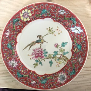 Chinese Famille Rose Plate - handpainted