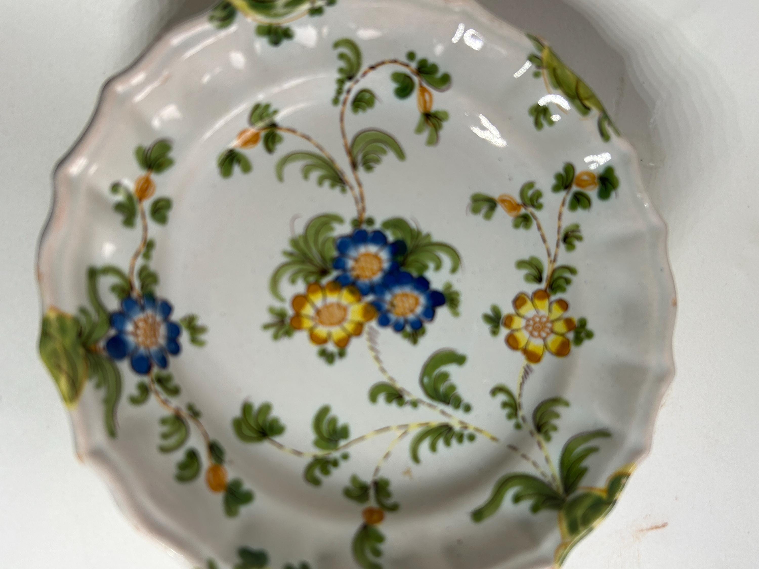 Antique Floral Majolica Cantagalli - 5 Plates - Etsy