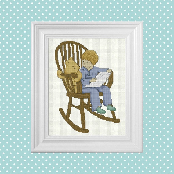 Bedtime Story Classic Winnie The Pooh Cross Stitch Pattern Etsy