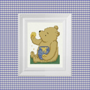 The Hunny Pot ~ Classic Winnie the Pooh Cross Stitch Pattern ~ Instant PDF Download