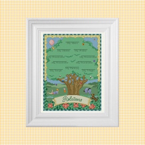 My Family Tree ~ Classic Winnie the Pooh Cross Stitch Pattern ~ Instant PDF Download