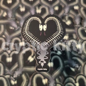 Up In Snake Sticker - Matte Waterproof Vinyl Sticker - Bones - Oddities - Curiosities