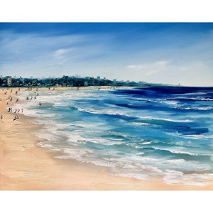 Kalifornien Malerei Strand Original Kunst Meer Landschaft Gemälde auf Leinwand Seaside Ocean Wand Kunst 16 von 20 by GerDaPainting