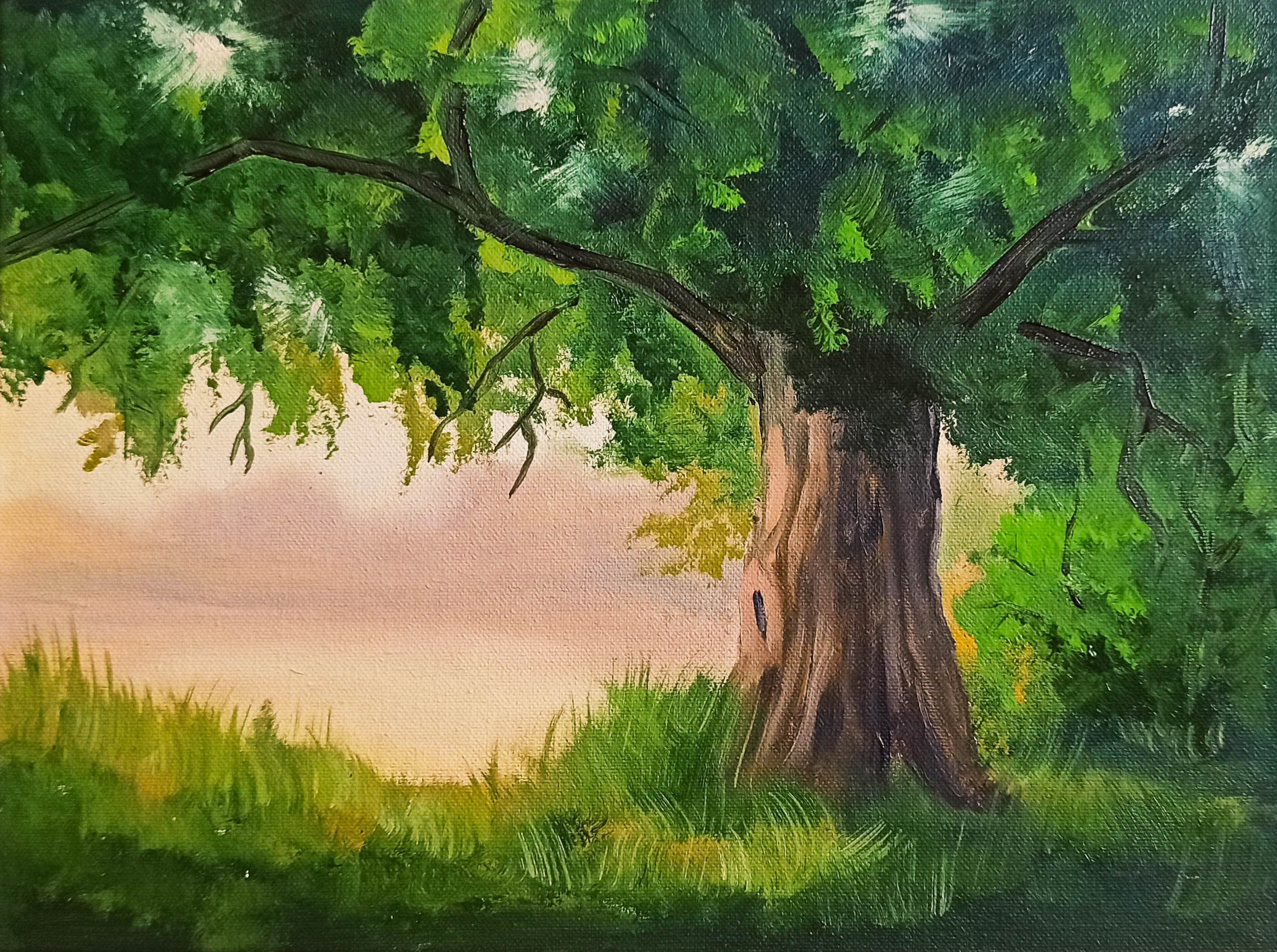 Oak Tree Painting Original Art Tree of Life Painting on Canvas | Etsy