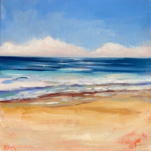 &quot;Kalifornien Küste &quot;&quot;Meer Strand Gemälde auf Leinwand Seaside Original Art &quot;&quot;Meerblick Kleine Wandkunst 12 x 12&quot;&quot; von GerDaPainting.&quot;