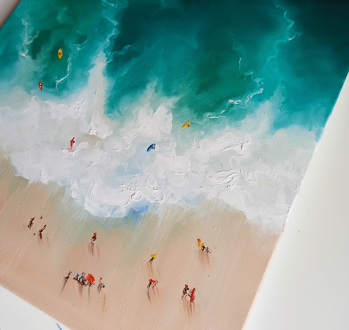 Ocean Painting Surf Original Art Seaside Wall Art Beach Etsy