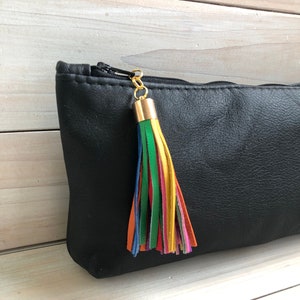 Rainbow Leather Keyring/Tassel