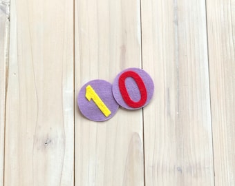 Additional Numbered Badges Zero & One to accompany Birthday Crowns