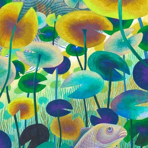 A3 Illustrationsposter – Die Überreste der Sonne: Lilien (Buntstifte)