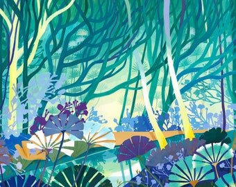 A4 Illustration Poster - Dawn (gouache and coloured pencils)