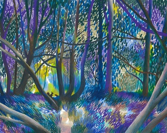 A3 Illustration Poster - The remains of the sun: silhouettes (coloured pencils)