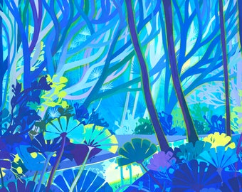A4 Illustration Poster - Dusk (gouache and coloured pencils)
