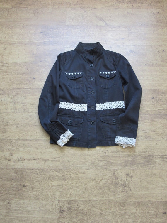 ladies black denim jackets uk