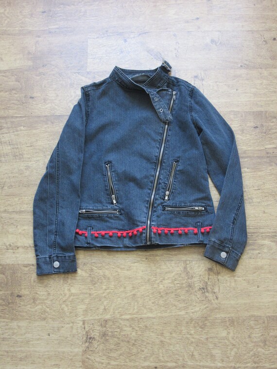 biker style denim jacket