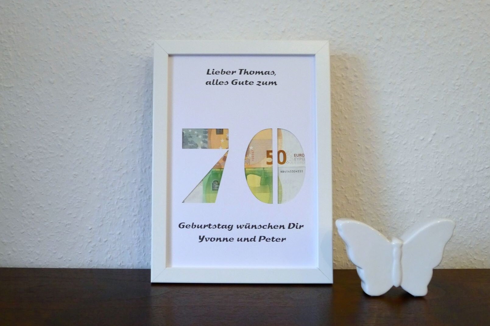 Geldgeschenk, Geld, Geldverpackung, Geschenk, Geburtstag, 70, 70
