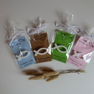 Konfirmation, Gastgeschenk Konfirmation, Tischkarte Konfirmation, Aufmerksamkeit, nett verpackt, individuelle Tischdeko, Fisch (Art.Nr. RS8)