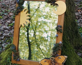 Spiegel mit Holzrahmen Natur magisch