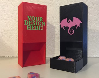 Drukowana w 3D wieża do gry w kości - D&D/DND, gra w kości RPG do gier planszowych i Dungeons and Dragons, dowolny wzór i kolor!