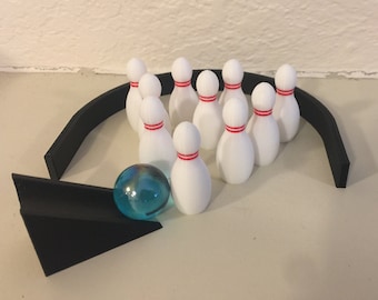 Desktop Bowling Set - Miniatur Bowling-Spiel, 3D gedruckt Spielzeug, Spiele für Kinder, Spiele für Büro