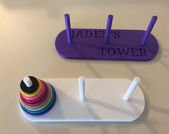 Tower of Hanoi - Personalizable Puzzle Game, STEM Games, Games for Kids, Desktop Puzzle