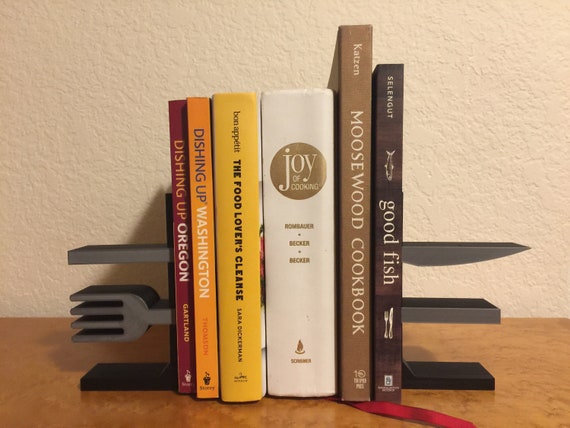 Gabel und Messer Buchstützen - Kochbuch Halter, 3D Gedruckte Buch Halter, Einweihungsgeschenke, Geschenke für Köche, Küchen Zubehör