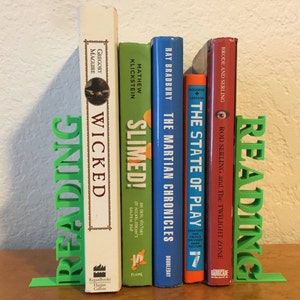 Text Bookends - Gifts for Readers and Kids, 3D Printed Book Holders, Home Decor, Library Decor