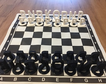 Letter Chess - 3D Printed Chess Pieces [BOARD NOT INCLUDED], Custom Chess Set, Board Game Set