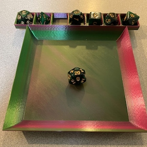 Dice Tray & Display | Tabletop Dice Tray, 3D Printed DnD Accessory, Multiple Colors Available!