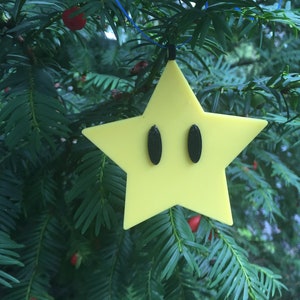 Mario Star Ornament - Christmas and Holiday Ornament, Nintendo Ornament, Holiday Gift