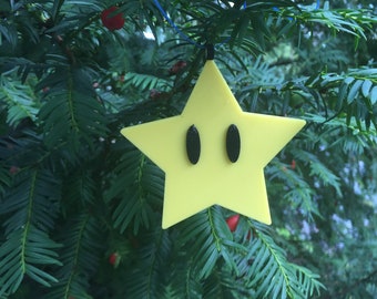 Mario Star Ornament - Christmas and Holiday Ornament, Nintendo Ornament, Holiday Gift