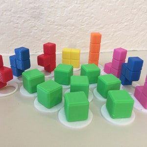 Tetris Chess - 3D Printed Chess Pieces [BOARD NOT INCLUDED], Custom Chess Set, Video Game Chess, Board Game Set