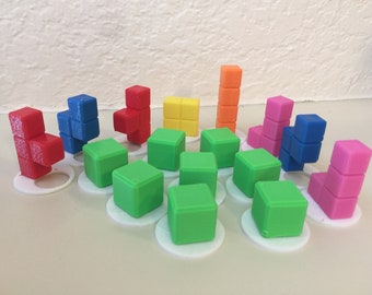 Tetris Chess - 3D Printed Chess Pieces [BOARD NOT INCLUDED], Custom Chess Set, Video Game Chess, Board Game Set