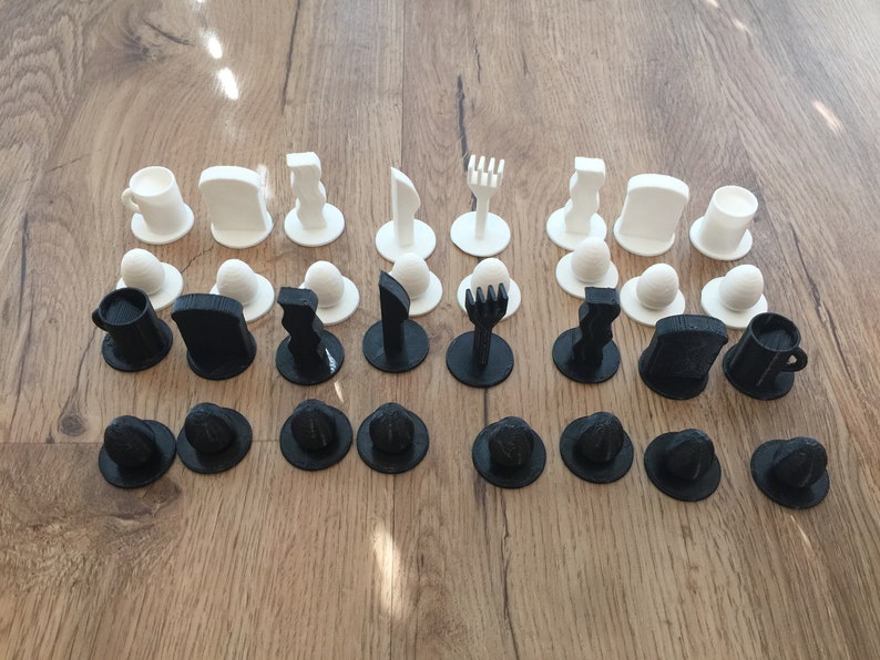 Breakfast Chess - 3D Printed Chess Pieces [BOARD NOT INCLUDED], Custom ...