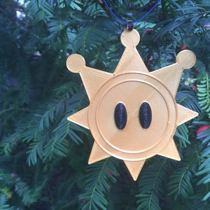 Mario Shine Sprite Ornament - Christmas and Holiday Ornament, Nintendo Ornament, Holiday Gift