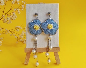 Selma Dreams Jewellery Earrings Cluster Earrings Gorgeous bluebell earrings with ivory pearls 