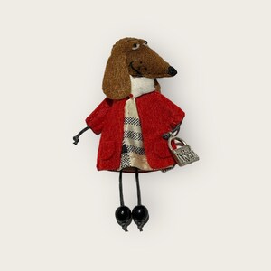 Broche Chien Vintage - Style Agatha - Bijou Animalier - Occasion Avec Traces D'usure