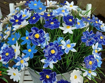 20 fleurs en céramique "Maritime"