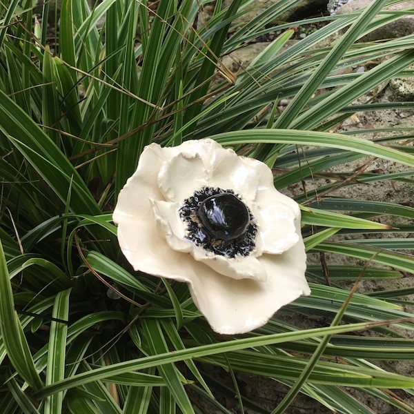 3 fleurs d'anémone en céramique