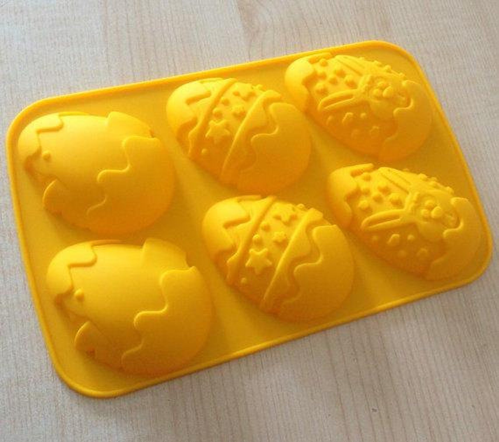 6cavity Easter Egg Cake Mold Flexible Silicone Choclate Mold Etsy
