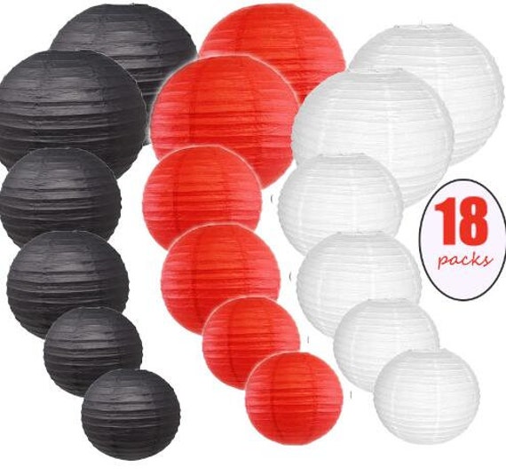 red and black paper lanterns