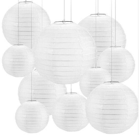 white paper lanterns with lights