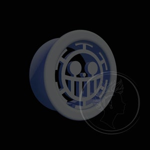 Individuell angepasstes Paar Anime inspirierte Herz Piratenflagge Ohrstöpsel - Double Flare Ohr Tunnel