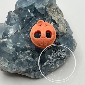 Custom Sized Pair Halloween Gauges Pumpkin Jack O Lantern Gauges - Double Flare Ear Tunnel Spooky Gauges